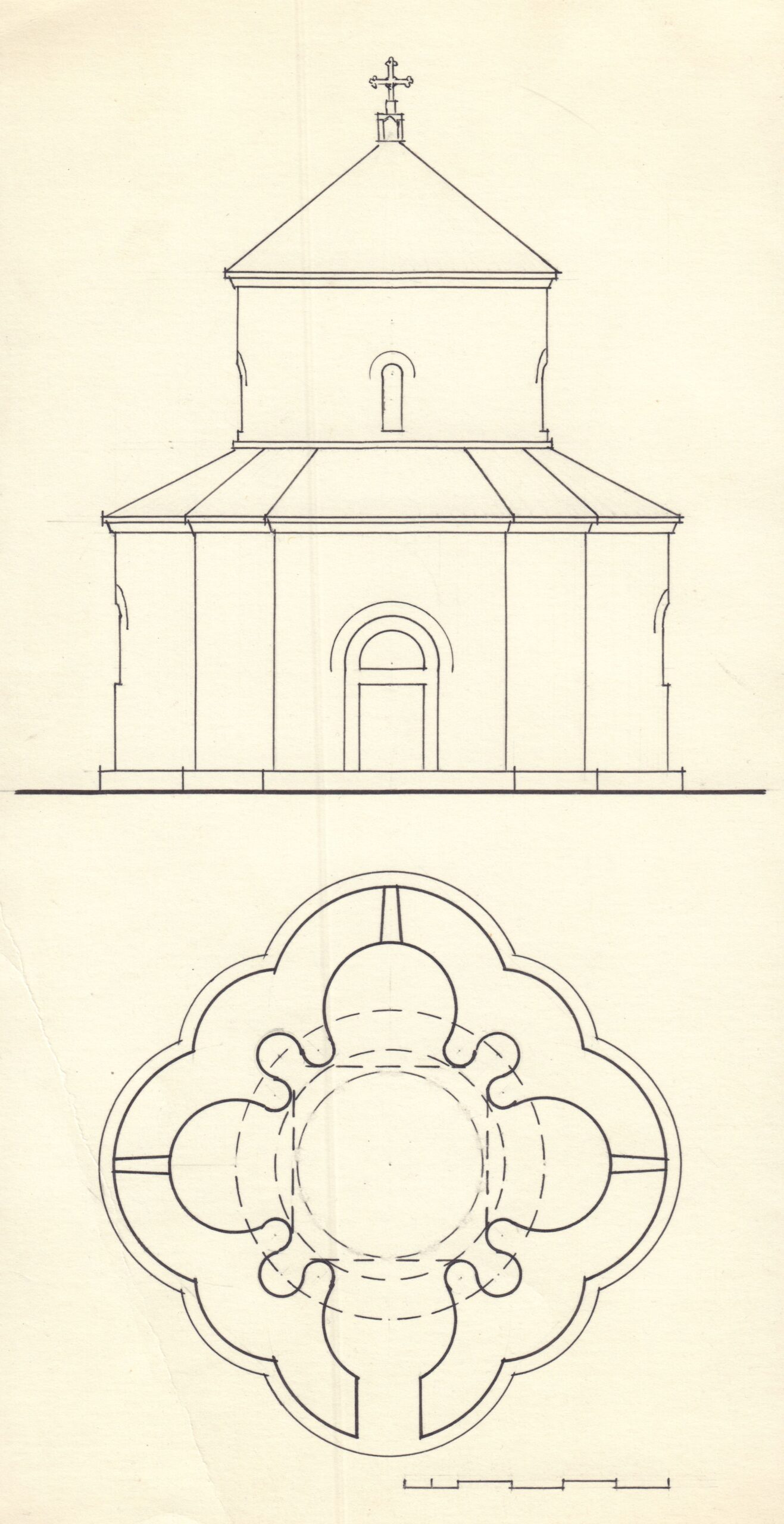 Եկեղեցու վերակազմության տարբերակ՝ գլանաձև գմբեթաթմբուկով