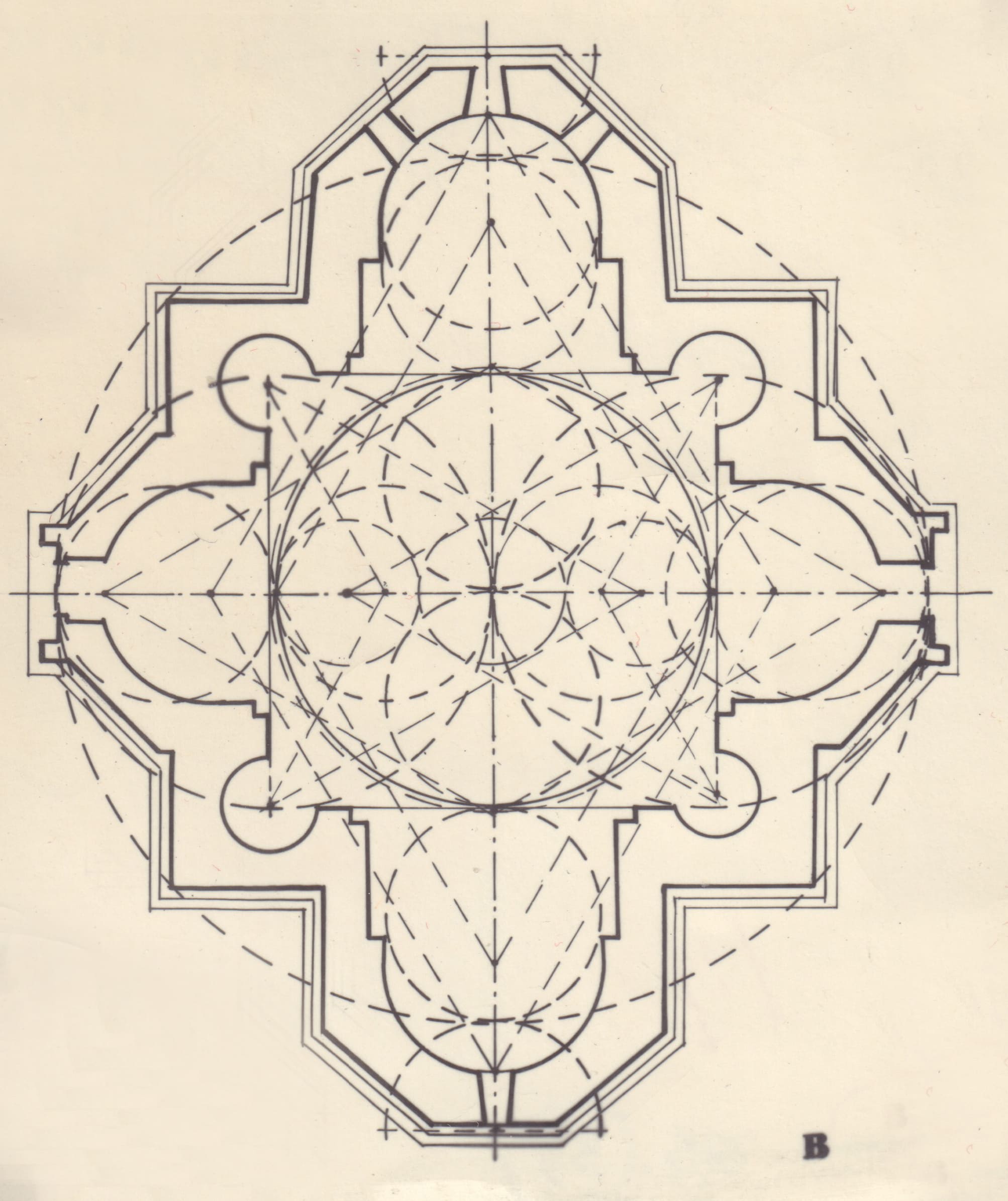 Տաճարի ներքին մասերի փոխադարձ հարաբերությունները պատկերող գծագիր