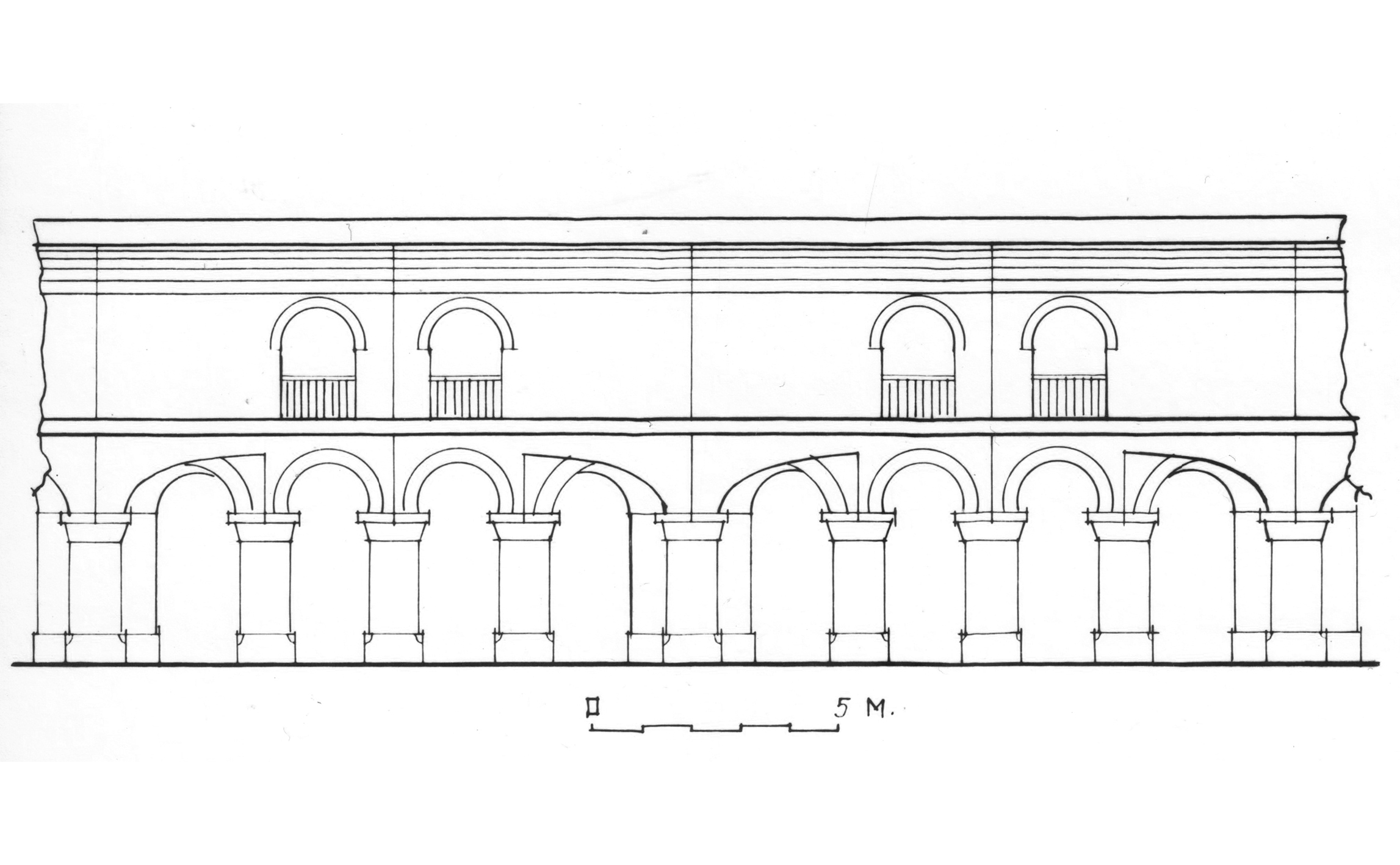 Շրջանց սրահի կտրվածքը տաճարի առաջին աստիճանի սահմաններում (վերակազմություն)